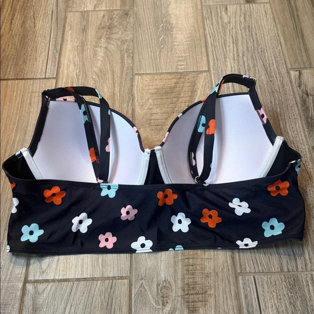 SHEIN Black Floral Bikini 3 piece Set Size 3XL‎